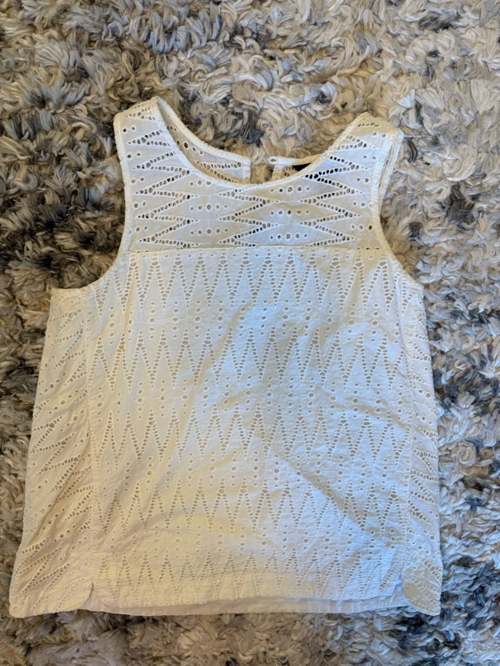 J. Crew White Eyelet Sleeveless Tank size 6
